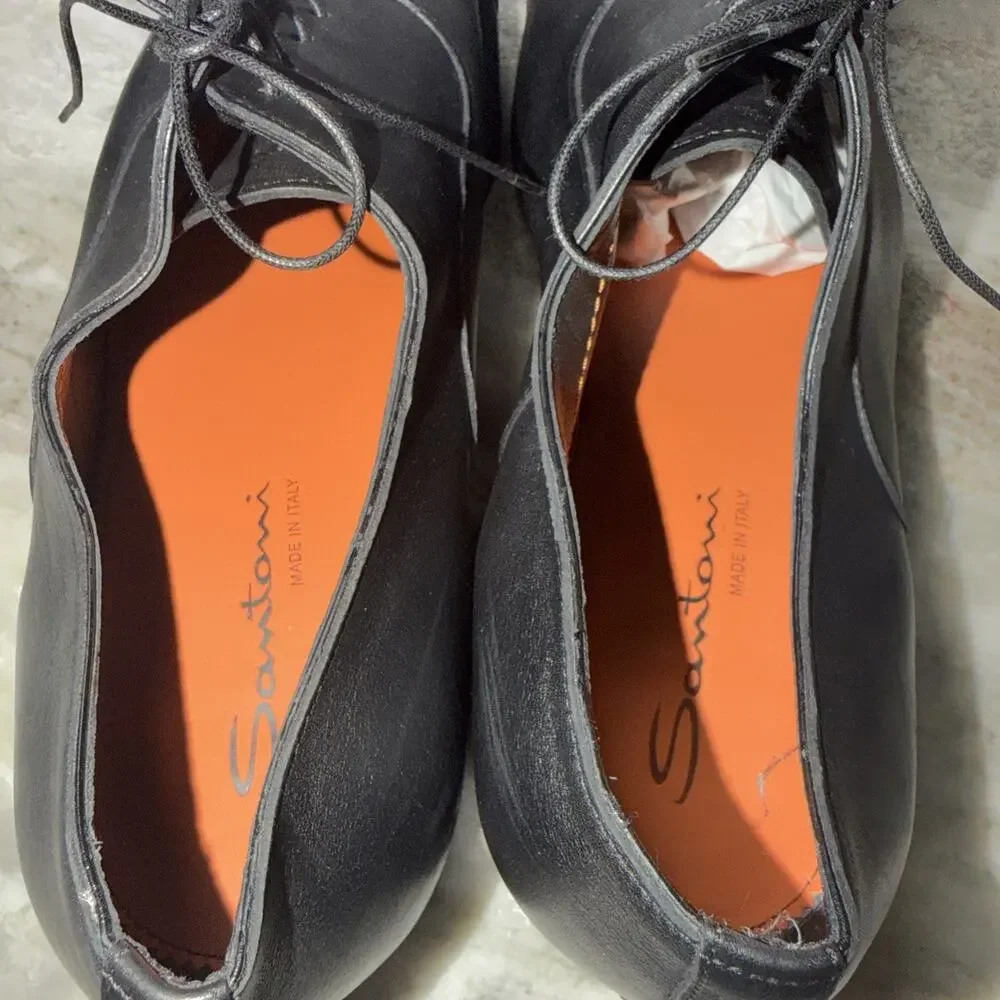 Men’s Santoni Oxford Shoes Dress Black 11.5 (SRE)